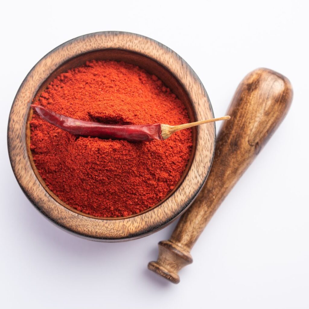 Menasina Pudi / Red Chilli Powder Sandige At Doors